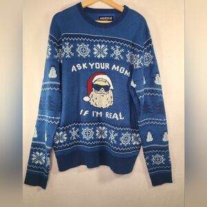 Knitted Christmas comedy sweater- Unisex- XL